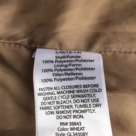 𝅺GEORGE‎ Faux Leather Biker Jacket Beige Tan Size L 12-14 - Picture 7 of 10